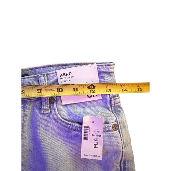 Aeropostale Mom Jeans Womens Size 0 Light Wash Blue High Waisted Ankle 27 Inseam - Picture 5 of 6